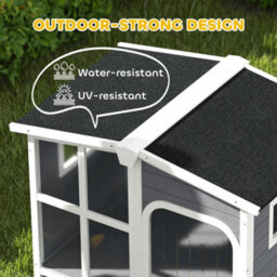 Pawhut Wooden Dog Kennel, Dog House With Removable Floor, Charcoal Grey - thumbnail 7
