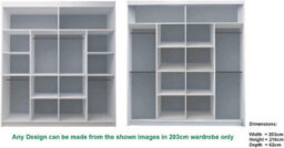 RAC3 Sliding Wardrobe With Mirror, Drawers & Led Modern Sliding Wardrobe With Storage Closet Organizer Cabinet(Black, 203Cm) - thumbnail 2