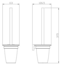 Aquarius Auro Toilet Brush Holder Brushed Brass Aqau52452 - thumbnail 2