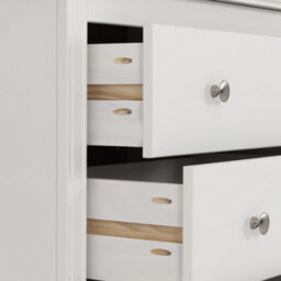 Seconique Stratford 3 Drawer Chest Of Drawers White Shabby Chic - thumbnail 8