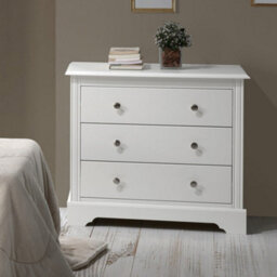 Seconique Stratford 3 Drawer Chest Of Drawers White Shabby Chic - thumbnail 1