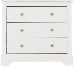 Seconique Stratford 3 Drawer Chest Of Drawers White Shabby Chic - thumbnail 4
