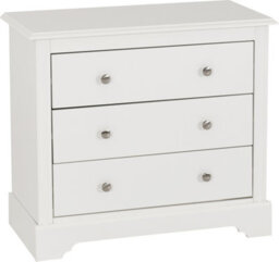Seconique Stratford 3 Drawer Chest Of Drawers White Shabby Chic - thumbnail 2