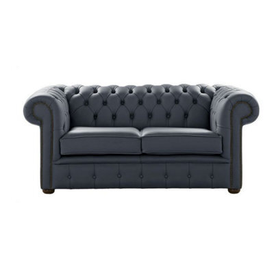 Chesterfield 2 Seater Shelly Knight Leather Sofa Settee Bespoke In Classic Style - image 1