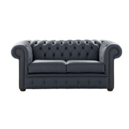 Chesterfield 2 Seater Shelly Knight Leather Sofa Settee Bespoke In Classic Style - thumbnail 1
