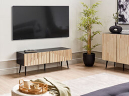 Beliani Tv Stand Dalcross Brown/ Black - thumbnail 2