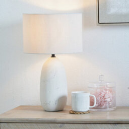 Pacific Lifestyle White Vintage Textured Ceramic Table Lamp - thumbnail 1