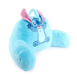 Disney Character Faux Fur Bed Rest, Stitch Cushion Soft Plush Character Pillow With Carry Handle, Kids Bedroom & Lounge Support - thumbnail 3