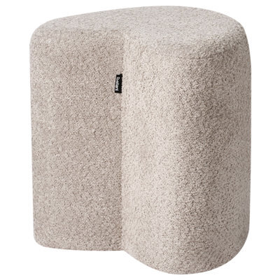 Wyld And Coco Lumihome Heart-Shaped Pouffe In Light Brown Chenille, Compact Accent Seat For Living Room And Bedroom - image 1