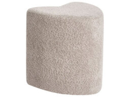 Wyld And Coco Lumihome Heart-Shaped Pouffe In Light Brown Chenille, Compact Accent Seat For Living Room And Bedroom - thumbnail 3