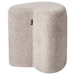 Wyld And Coco Lumihome Heart-Shaped Pouffe In Light Brown Chenille, Compact Accent Seat For Living Room And Bedroom - thumbnail 1