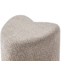 Wyld And Coco Lumihome Heart-Shaped Pouffe In Light Brown Chenille, Compact Accent Seat For Living Room And Bedroom - thumbnail 6