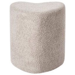 Wyld And Coco Lumihome Heart-Shaped Pouffe In Light Brown Chenille, Compact Accent Seat For Living Room And Bedroom - thumbnail 5