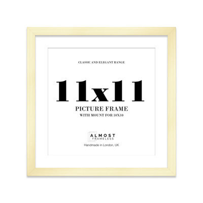 "11X11"" Gold Picture Frame - 11X11"" Square Frame With 10X10"" Mount For 11X11""/10X10"" Pictures Art Deco Style Room Decor, 1 Pack" - image 1