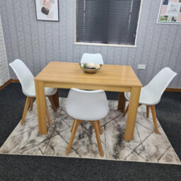 Kosy Koala Dining Table And 4 Chairs Oak Effect Table With 4 White Plastic Chairs Dining Room Furniture - thumbnail 9