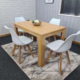 Kosy Koala Dining Table And 4 Chairs Oak Effect Table With 4 White Plastic Chairs Dining Room Furniture - thumbnail 8