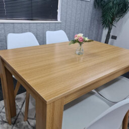 Kosy Koala Dining Table And 4 Chairs Oak Effect Table With 4 White Plastic Chairs Dining Room Furniture - thumbnail 4