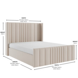 Mika Cream Velvet Ottoman Storage Bed King Size 5Ft - thumbnail 5