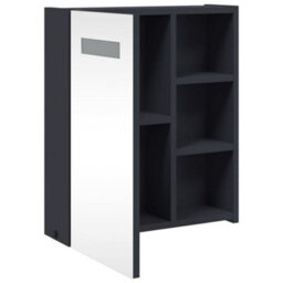 Berkfield Bathroom Mirror Cabinet With Led Light Grey 45X13X52 Cm - thumbnail 5