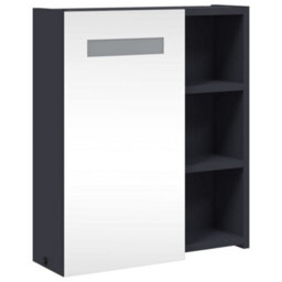Berkfield Bathroom Mirror Cabinet With Led Light Grey 45X13X52 Cm - thumbnail 4