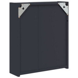 Berkfield Bathroom Mirror Cabinet With Led Light Grey 45X13X52 Cm - thumbnail 8