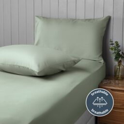 Silentnight Plain Sage Housewife Pillowcase, Pair - thumbnail 4