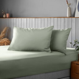 Silentnight Plain Sage Housewife Pillowcase, Pair - thumbnail 1