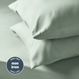 Silentnight Plain Sage Housewife Pillowcase, Pair - thumbnail 3