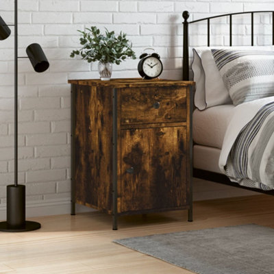 Berkfield Bedside Cabinet Smoked Oak 40X42X60 Cm Engineered Wood - image 1