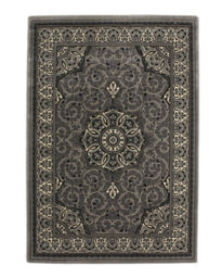 Light Grey Traditional Rug, Stain-Resistant Rug, Bordered Floral Rug For Bedroom, Livingroom & Diningroom-80Cm X 140Cm - thumbnail 1