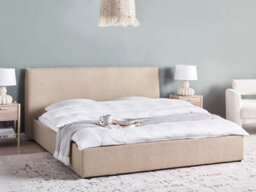 Beliani Bed Boucle Lavaur 180 X 200 Cm (Eu Super King) Taupe - thumbnail 2