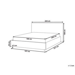 Beliani Bed Boucle Lavaur 180 X 200 Cm (Eu Super King) Taupe - thumbnail 3