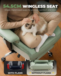 Comhoma Ergonomic Office Chair, Gaming Chair With Footrest, High Executive Chair With Spring Lumbar Support, Pu Leather, Green - thumbnail 7