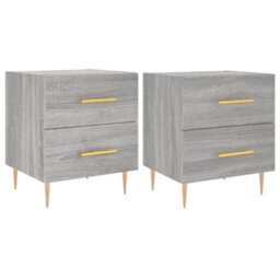Berkfield Bedside Cabinets 2 Pcs Grey Sonoma 40X35X47.5 Cm Engineered Wood - thumbnail 2