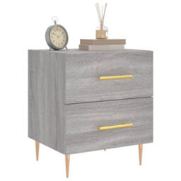 Berkfield Bedside Cabinets 2 Pcs Grey Sonoma 40X35X47.5 Cm Engineered Wood - thumbnail 3