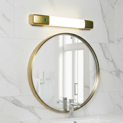 Litecraft Dimmable Brushed Brass Led Bathroom Shaver Wall Light - image 1