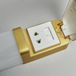 Litecraft Dimmable Brushed Brass Led Bathroom Shaver Wall Light - thumbnail 6