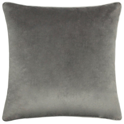 furn. Furn Meridian Velvet Feather Filled Cushion, Charcoal/dove, 45 X 45Cm - image 1