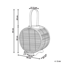 Wyld And Coco Natural Rattan Lantern 30Cm With Glass Candle Holder - Boho Indoor Decor - thumbnail 4