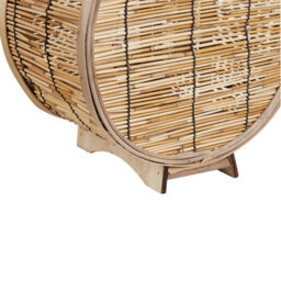 Wyld And Coco Natural Rattan Lantern 30Cm With Glass Candle Holder - Boho Indoor Decor - thumbnail 6