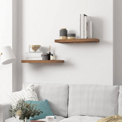 HOOBRO Floating Shelves, Set Of 2, Wall Mounted Shelves, Decorative Wall Shelf With Length 60 Cm, Wall Display Racks, Invisible Brackets, - image 1