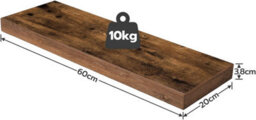 HOOBRO Floating Shelves, Set Of 2, Wall Mounted Shelves, Decorative Wall Shelf With Length 60 Cm, Wall Display Racks, Invisible Brackets, - thumbnail 7