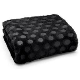 Velosso Cosy Lounge Plush Popcorn Effect Faux Fur Throw Blanket - Heat Set, Soft Texture, Durable Fabric, Size 127Cmx150Cm - Black