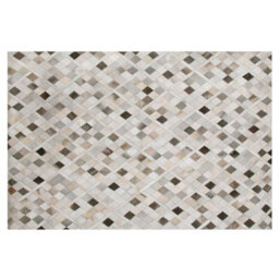Beliani Rug Hirka Grey 140 X 200 Cm Leather - thumbnail 4
