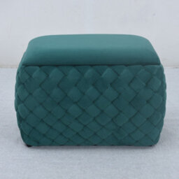 Plumeo Velvet Storage Ottoman - Dark Green - thumbnail 3