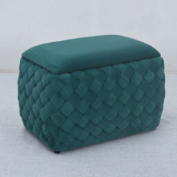 Plumeo Velvet Storage Ottoman - Dark Green - thumbnail 2