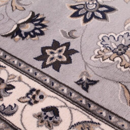 Grey Traditional Bordered Floral Rug Easy To Clean Dining Room-200Cm X 290Cm - thumbnail 2