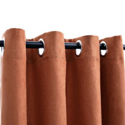 Berkfield Blackout Curtains With Metal Rings 2 Pcs Rust 140X225 Cm - thumbnail 3