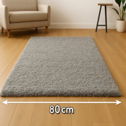 Uetian Silver Small Shaggy Rug 80X150 Cm 5Cm Pile Thickness Soft Texture Cozy Feel For Home Living Room Bedroom - thumbnail 5