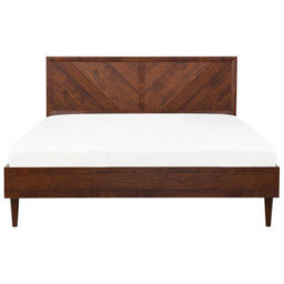 Beliani Bed Mialet 180 X 200 Cm (Eu Super King) Dark Brown - thumbnail 4